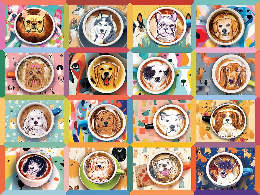 Cobble Hill 275 Piece Puzzle - Puppy Lattes - Sample Poster Included