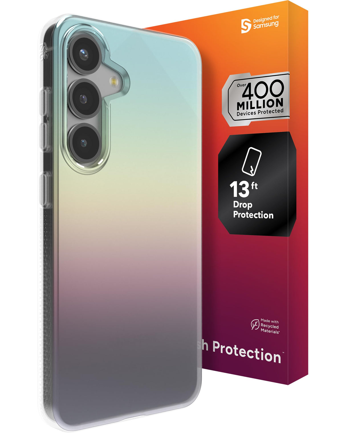 ZAGG Milan Samsung Galaxy S25 Case – 13ft Drop Protection, Graphene Strengthened, Slim & Stylish Design, Iridescent Finish, Wireless Charging Compatible, Eco-Friendly, Iridescent