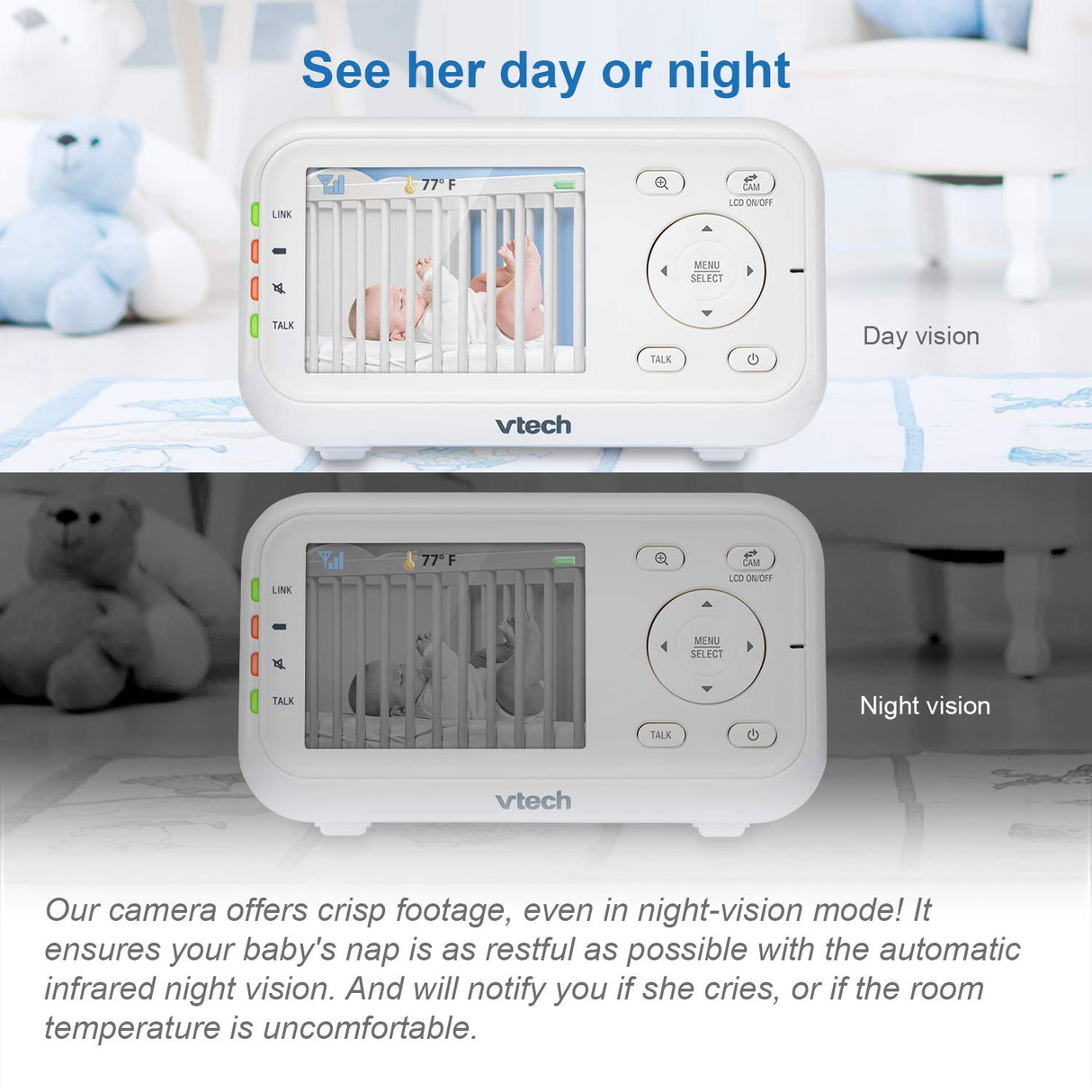 VTech VM3252 Baby Monitor, 2.8” Screen