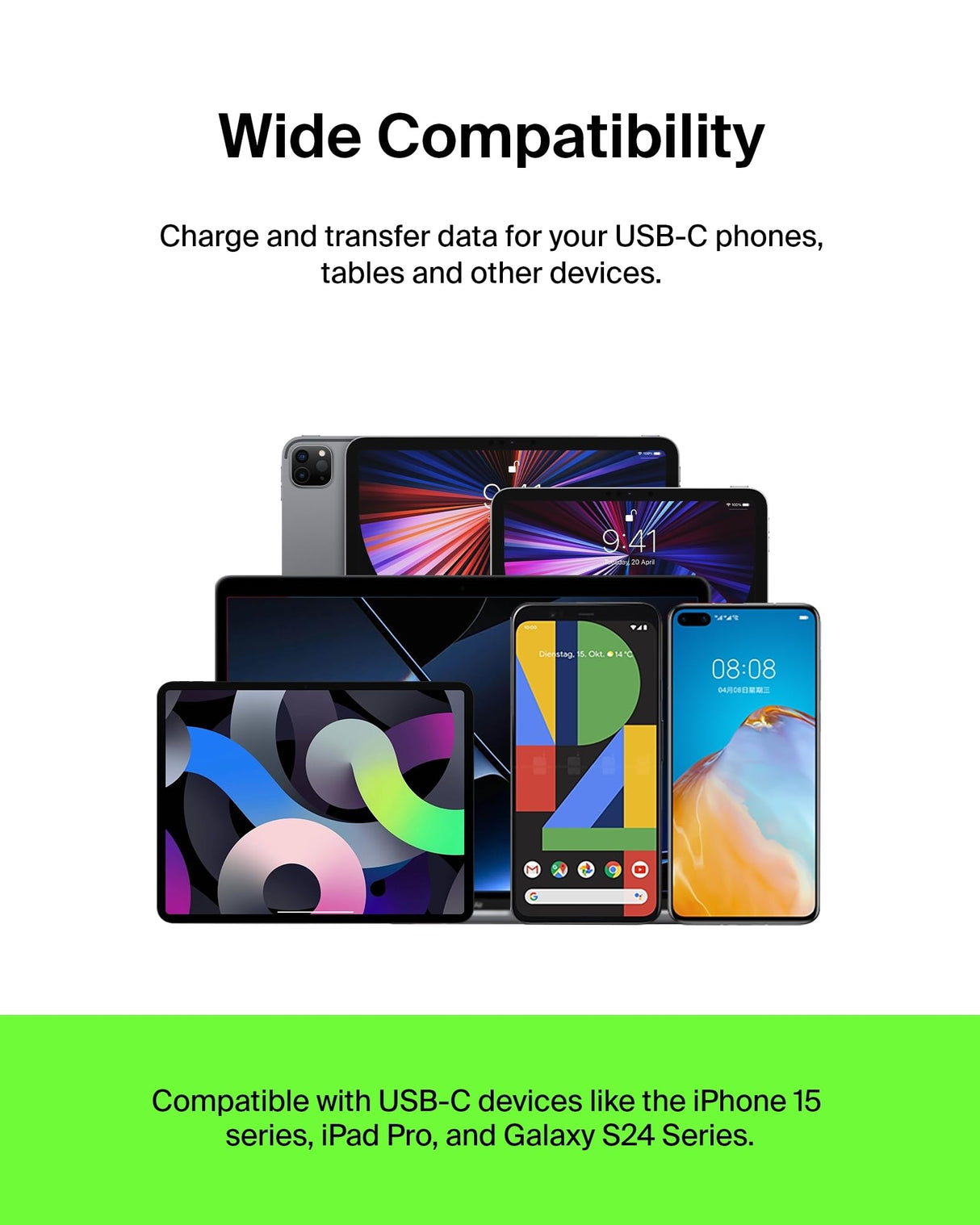 Belkin BoostCharge Braided USB-C to USB-A Cord (1M/3.3ft) for iPhone 16 Series, Samsung Galaxy S24 Series, Note20, Google Pixel 7 & 8, iPad Pro, Nintendo Switch, & More - Black