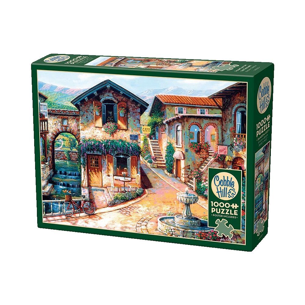 Cobble Hill 1000 Piece Puzzle - Fountain on The Square - Sample Poster Included