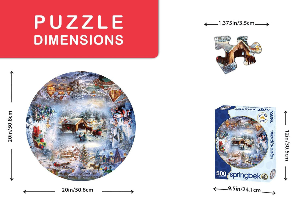 Springbok Winter Wonderland 500 Piece Round Jigsaw Puzzle