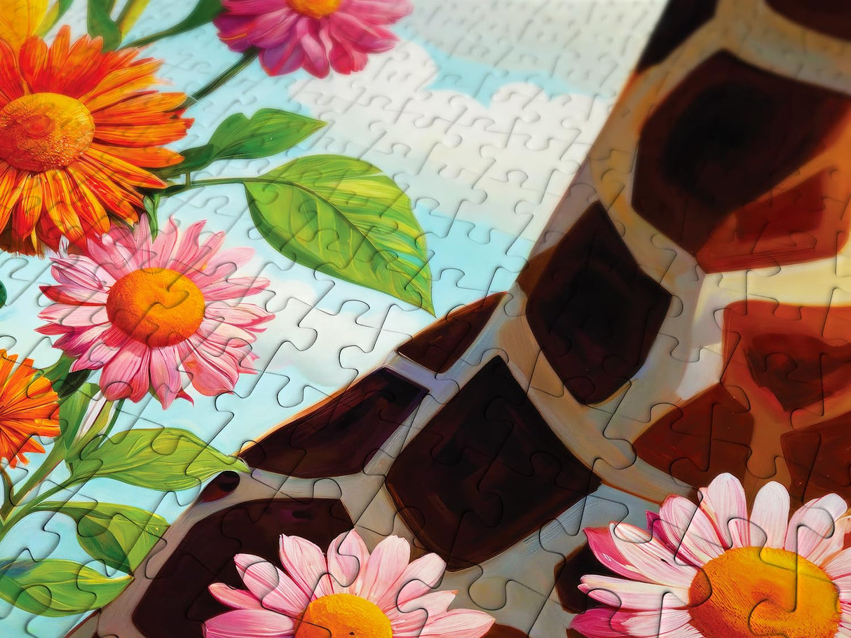 1000 Pieces Jigsaw Puzzle – Cute Giraffe in Flower Illustration – by ENJOY Puzzle