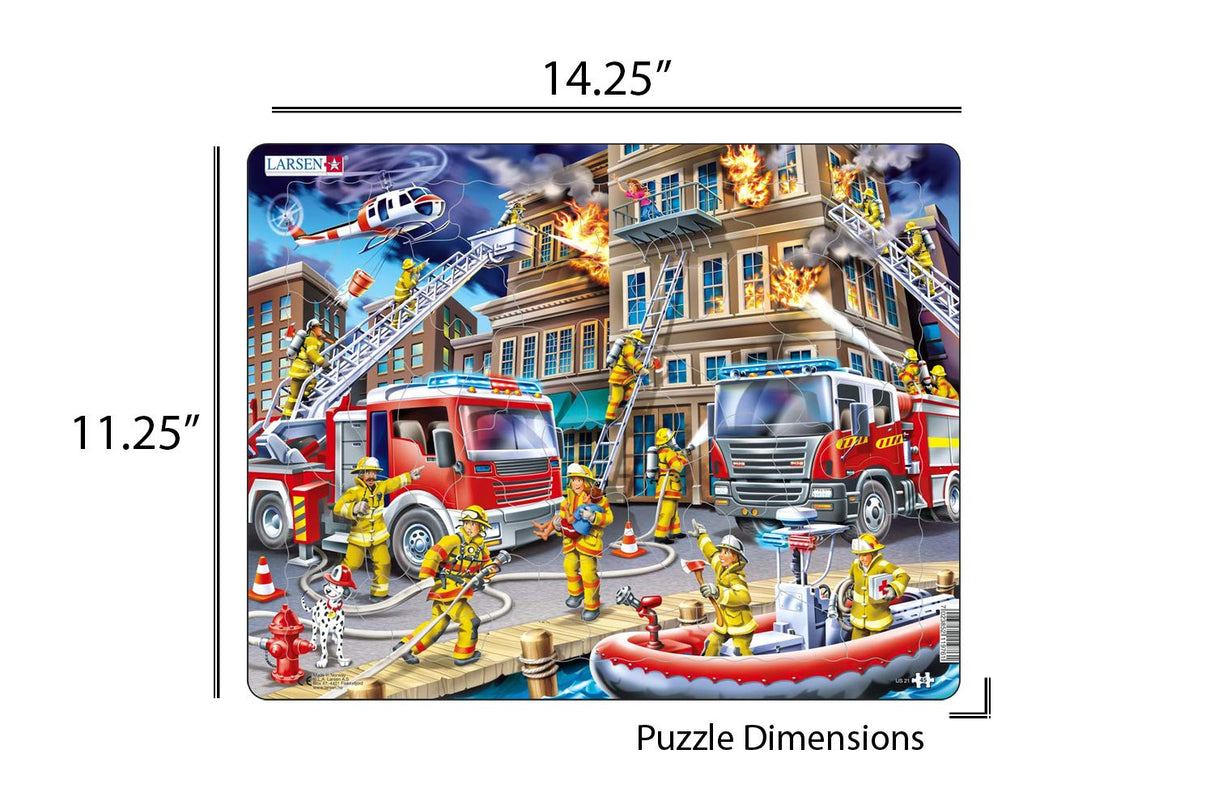 Larsen Puzzles Firefighters 45 Piece Children'S Jigsaw Puzzle