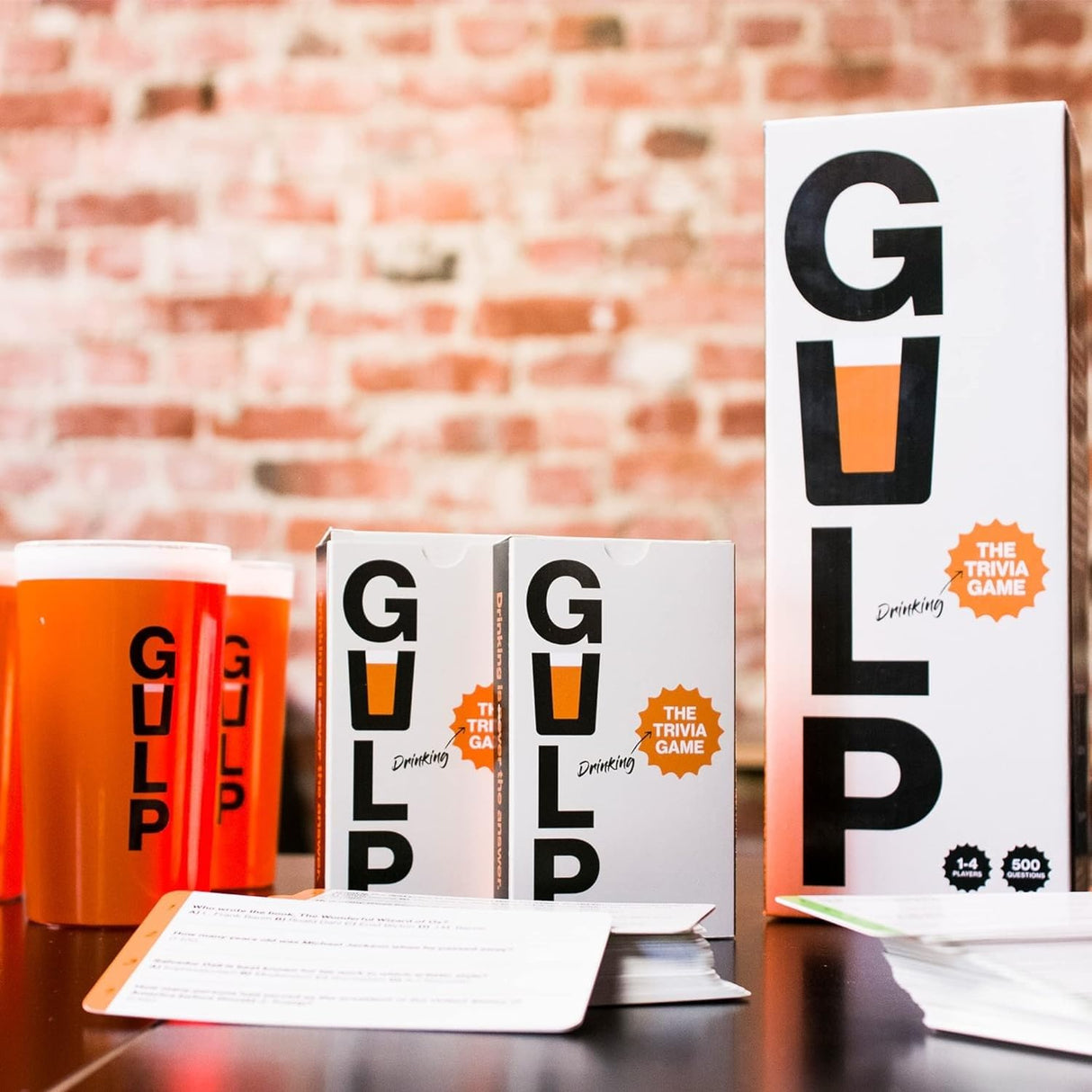 Marektoy Gulp Party Game | Fun Drinking Game Trivia Game for Adults and Teens | Ages 21+ | 1-4 Players | Average Playtime 15-60 Minutes