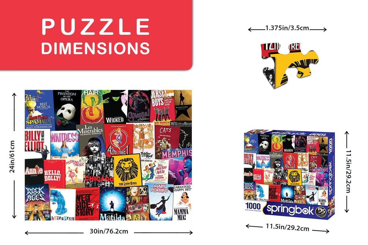 Springbok - It'S Showtime - 1000 Piece Jigsaw Puzzle Collage Of Broadway Playlists