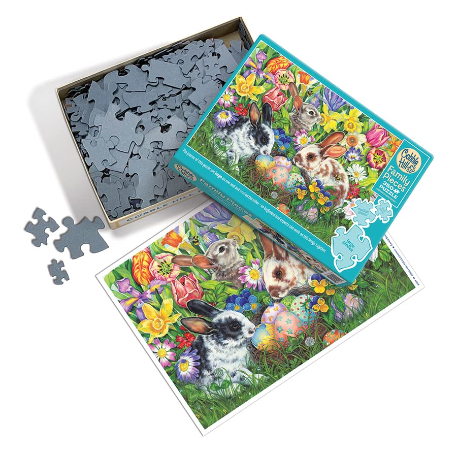 Cobble Hill Family Piece's 350 Puzzle - Easter Bunnies - Sample Poster Included
