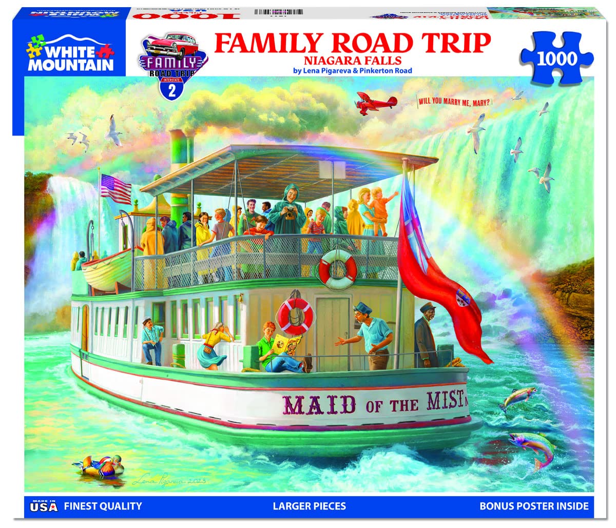 White Mountain Puzzles Family Road Trip-Niagara Falls - 1000 Piece Jigsaw Puzzle