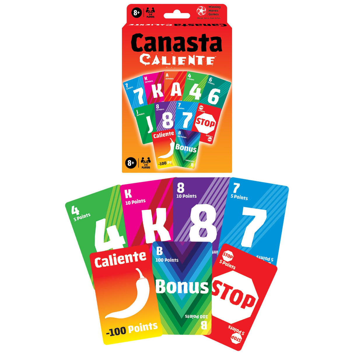 Winning Moves Canasta Caliente Games USA, The Classic Latin Card Game, for 2 to 6 Players, Ages 8+