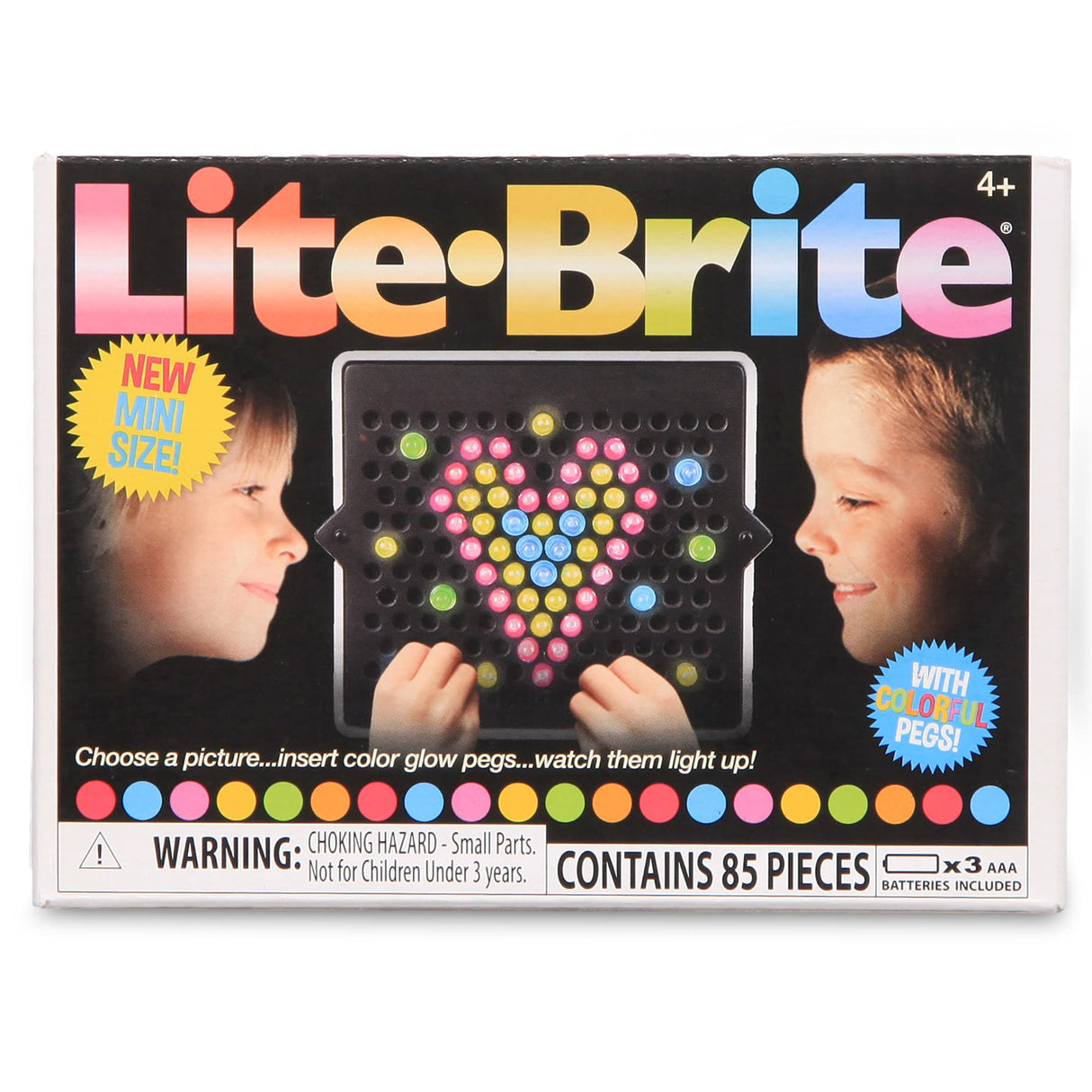 Lite-Brite Mini, Light Up Drawing Board, Mini LED Drawing Board with Colors, Travel-Sized Toys for Creative Play, Glow Art Neon Effect Drawing Board, Light Toys for Kids Aged 4 +