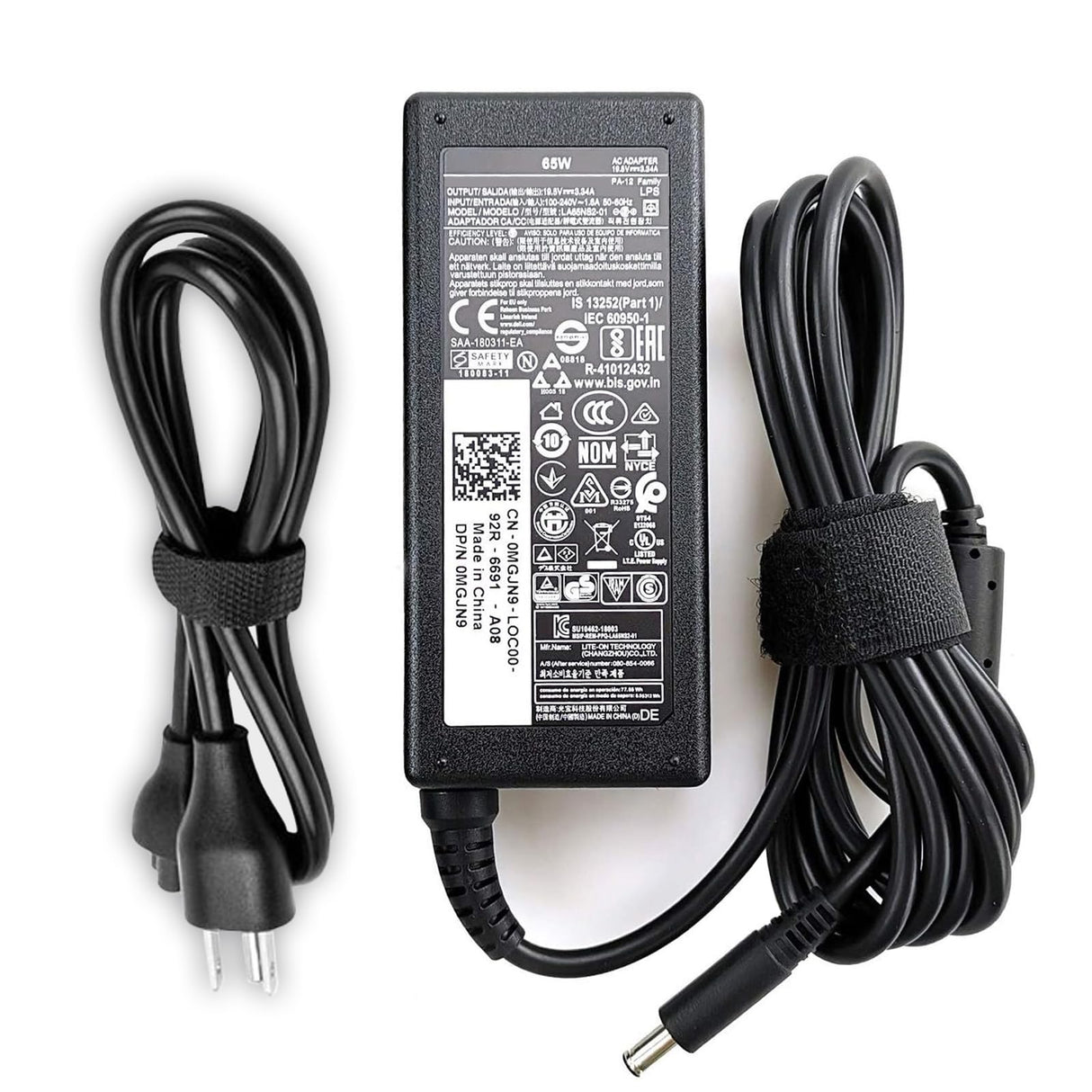 65W Laptop Charger for Dell inspiron 13 14 15 17 3000 5000 7000 Series 3565 3567 3576 5558 5755 7212 7506 2in1 5555 5559 0G6J41 0MGJN9 19.5V 3.34A Tip 4.5mm Power Adapter (65W)