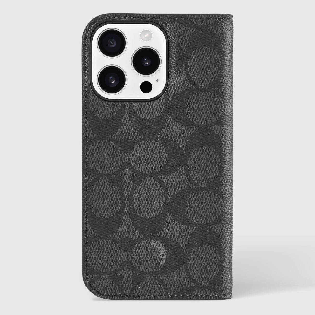 Coach Signature Canvas Wallet Folio iPhone 16 Pro Case - Designer Phone Case - Signature Charcoal