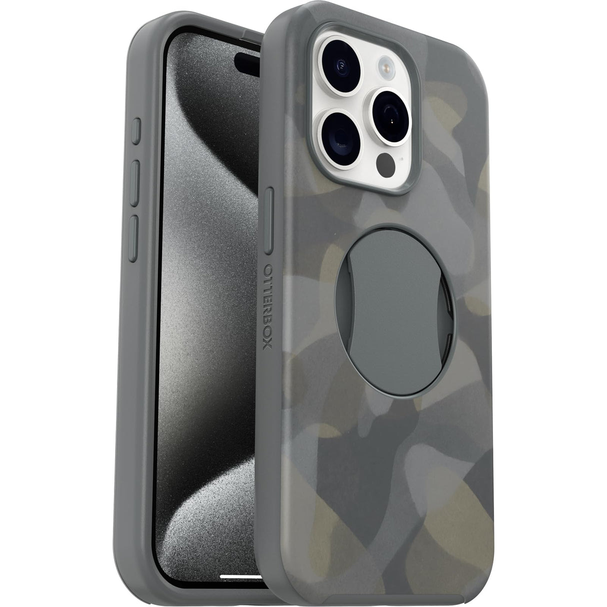 Otterbox - Ottergrip Symmetry Graphics Case For Apple Iphone 15 Pro - Iron Camo