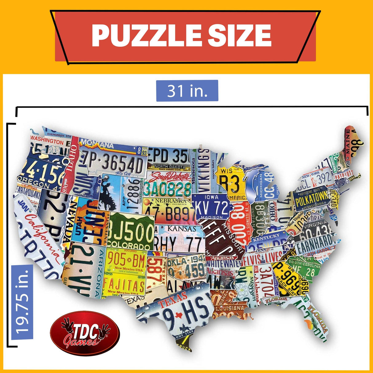 Wood Expressions - USA License Plates Jigsaw Puzzle