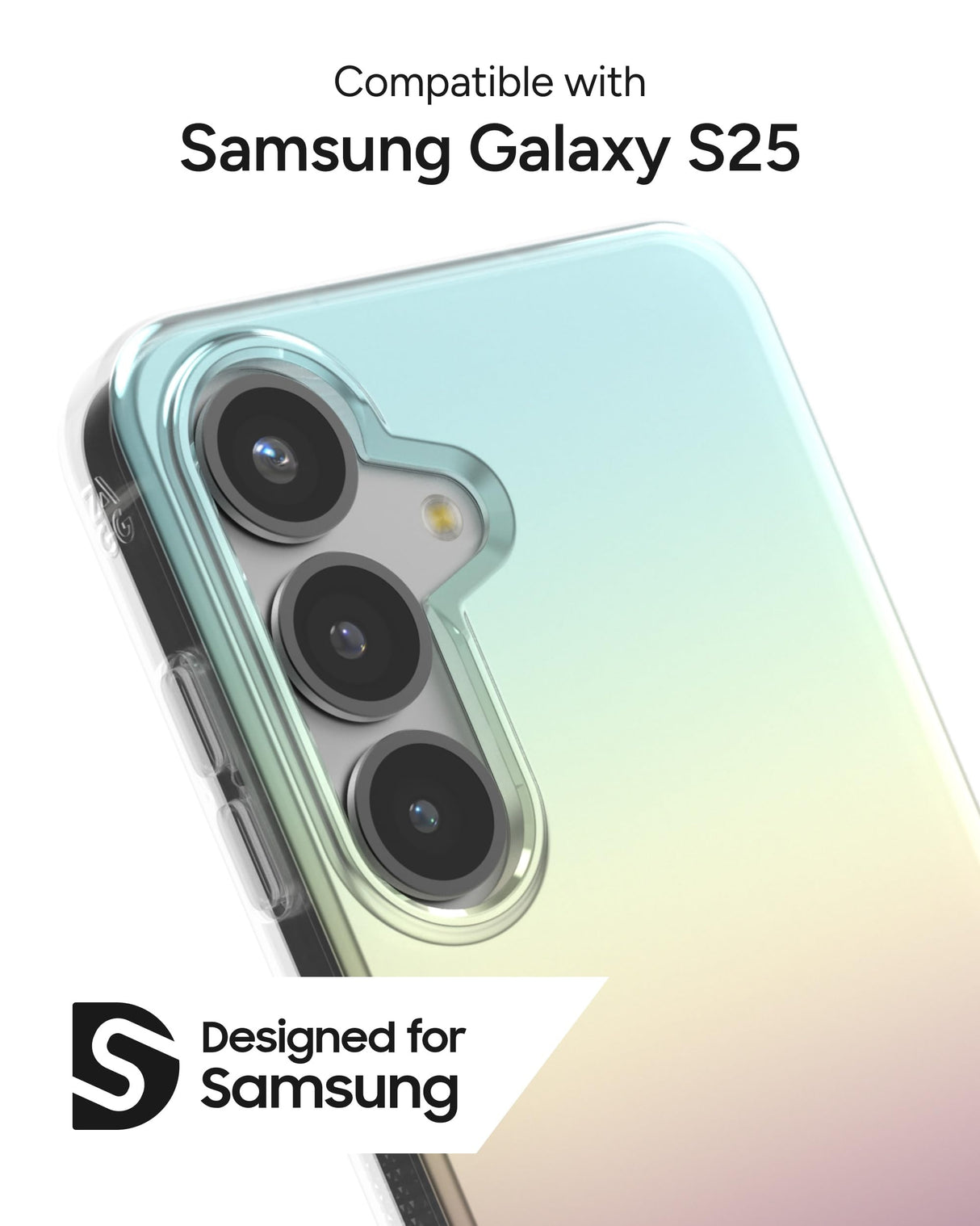 ZAGG Milan Samsung Galaxy S25 Case – 13ft Drop Protection, Graphene Strengthened, Slim & Stylish Design, Iridescent Finish, Wireless Charging Compatible, Eco-Friendly, Iridescent