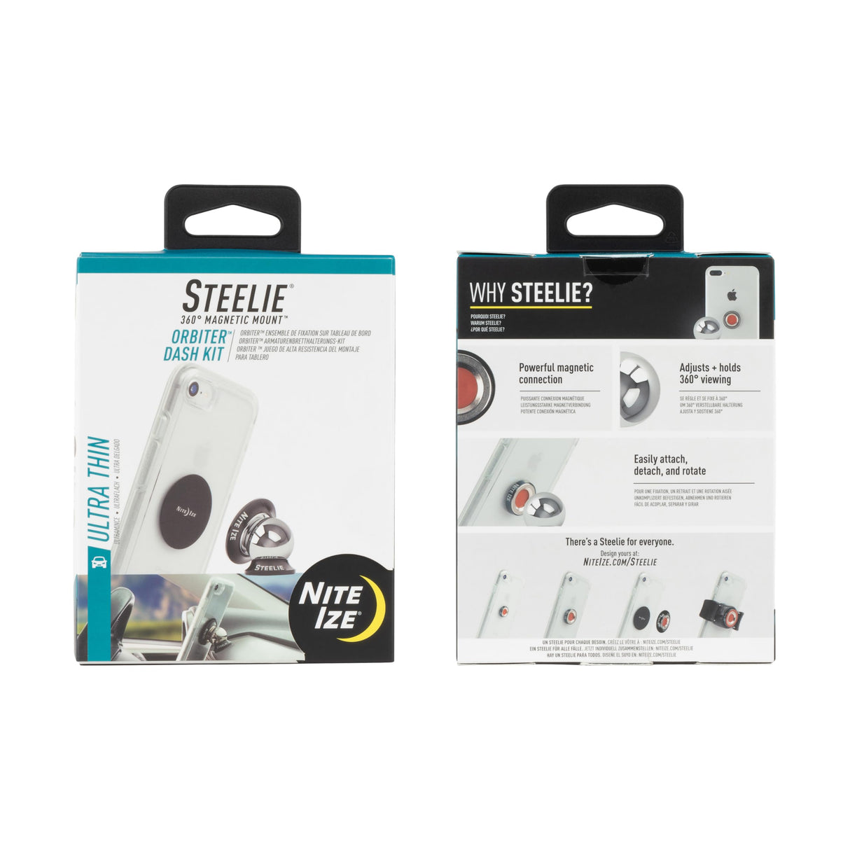 Nite Ize Steelie Orbiter Dash Kit - Magnetic Dashboard Phone Mount - Easy-to-Use & Durable Cell Phone Car Holder
