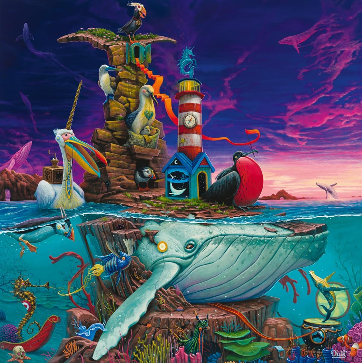 Ravensburger Archipelago 500 Piece Jigsaw Puzzle | Oceanic Refuge Art by Dulk | Eco-Inspired Visuals | Premium Quality