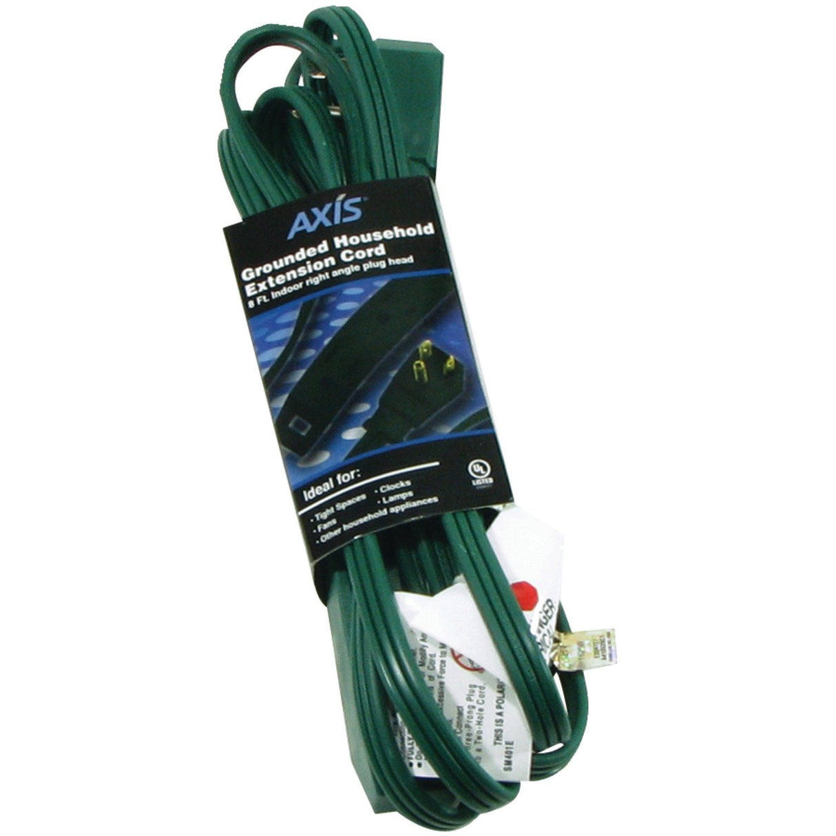 Axis 45515 Extension Cord, 8', Black, 8 Foot