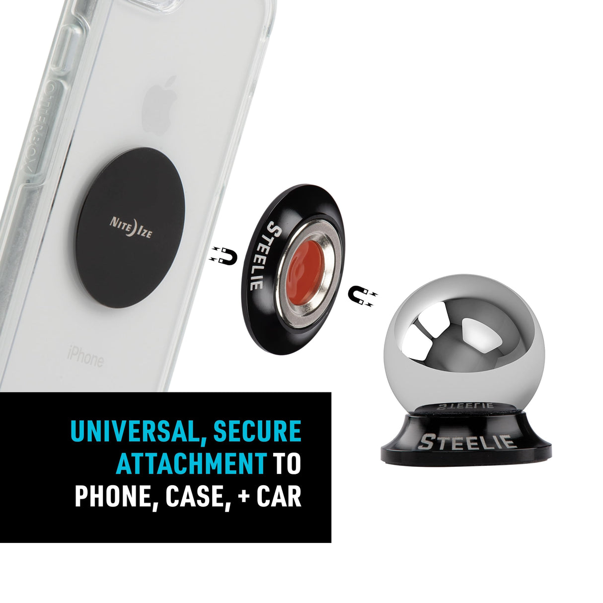 Nite Ize Steelie Orbiter Dash Kit - Magnetic Dashboard Phone Mount - Easy-to-Use & Durable Cell Phone Car Holder