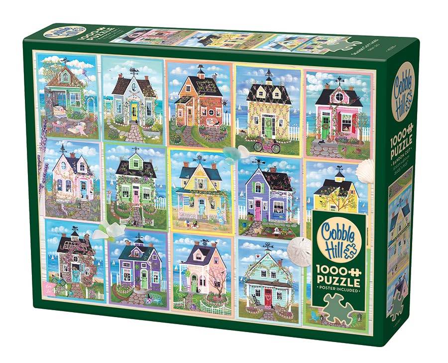 Cobble Hill 1000 Piece Puzzle - Seaside Cottages- Sample Poster Included
