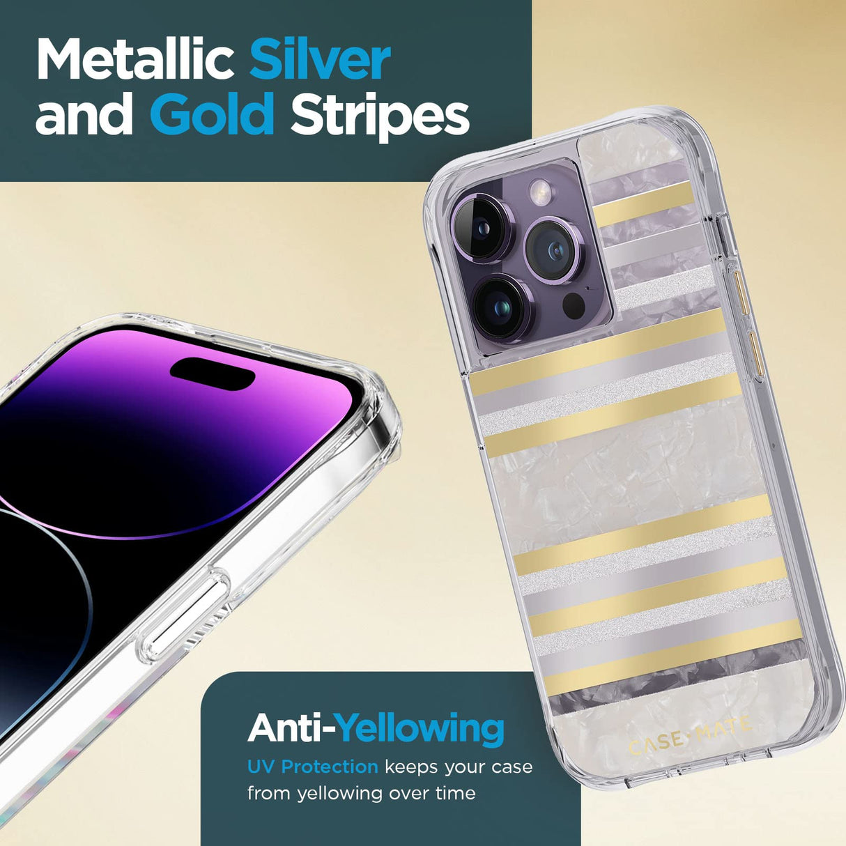 Case-mate - Pearl Magsafe Case For Apple Iphone 14 Pro - Pearl Stripes