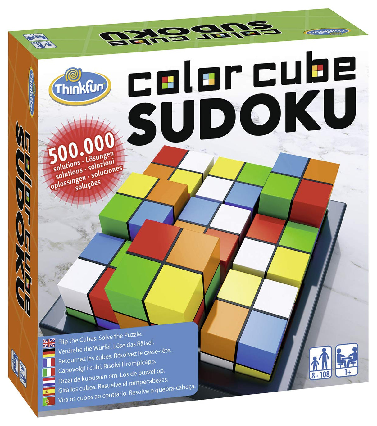 ThinkFun 76342 Color Cube Sudoku Game, Yellow