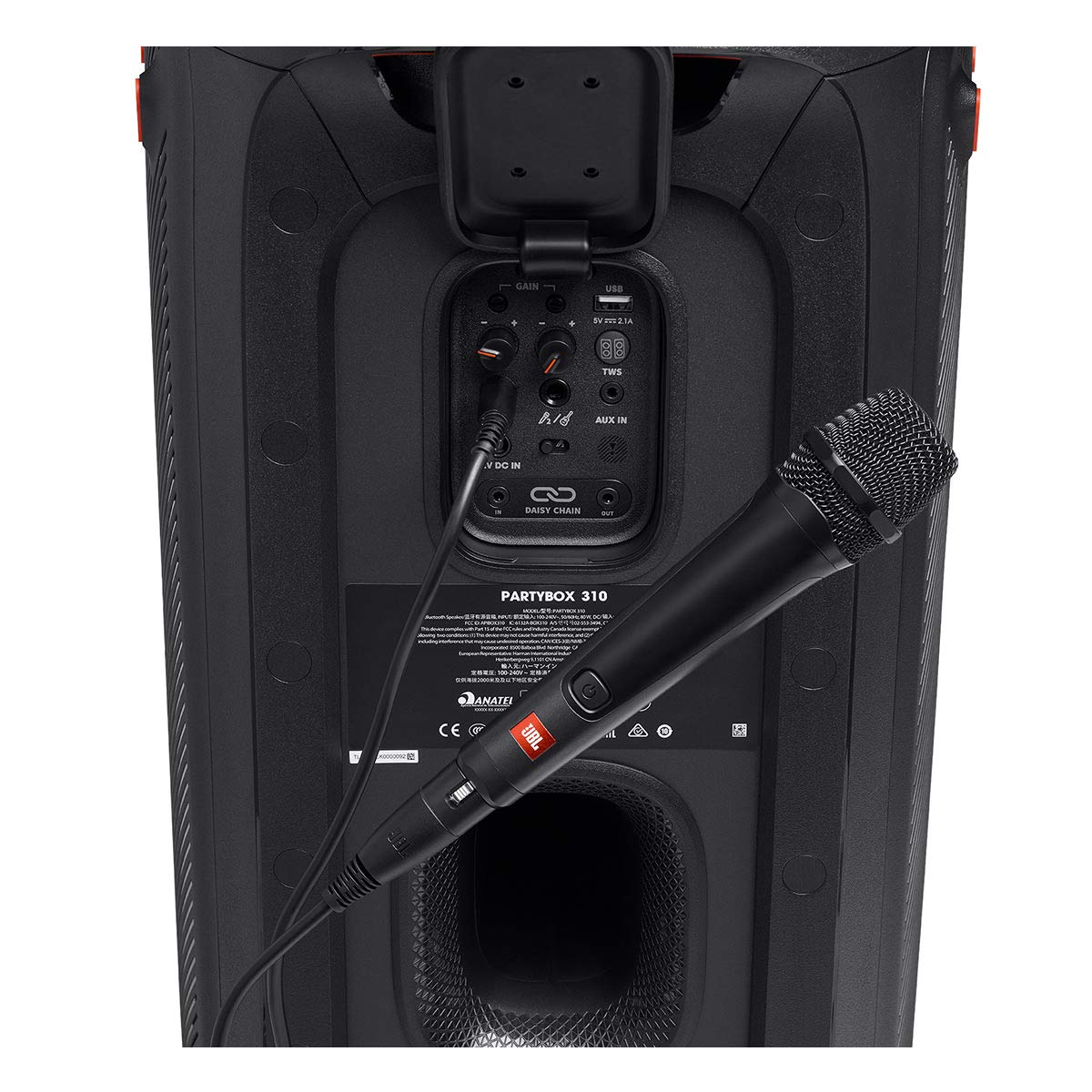 JBL PartyBox Mic 100: Wired Dynamic Vocal Mic with Cable, Quality Performance, Wire mesh Cap with windscreen, Easy to use, Cardioid Polar Pattern, Premium Industrial Design (Black)