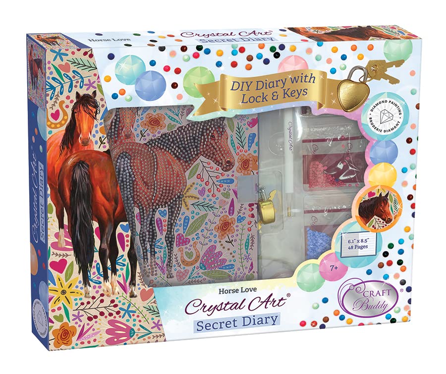 Crystal Art Secret Diary-Horse Love-with Lock & Keys