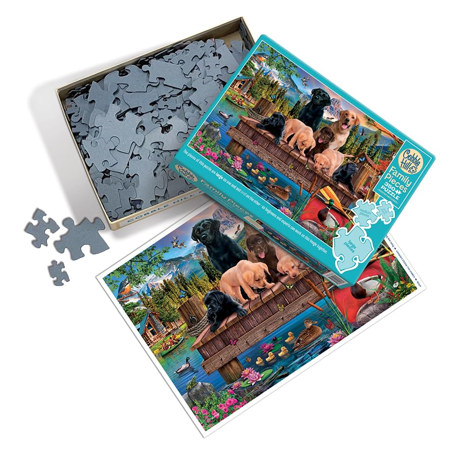 Cobble Hill - Pups and Ducks - Family Piece's 350 Puzzle