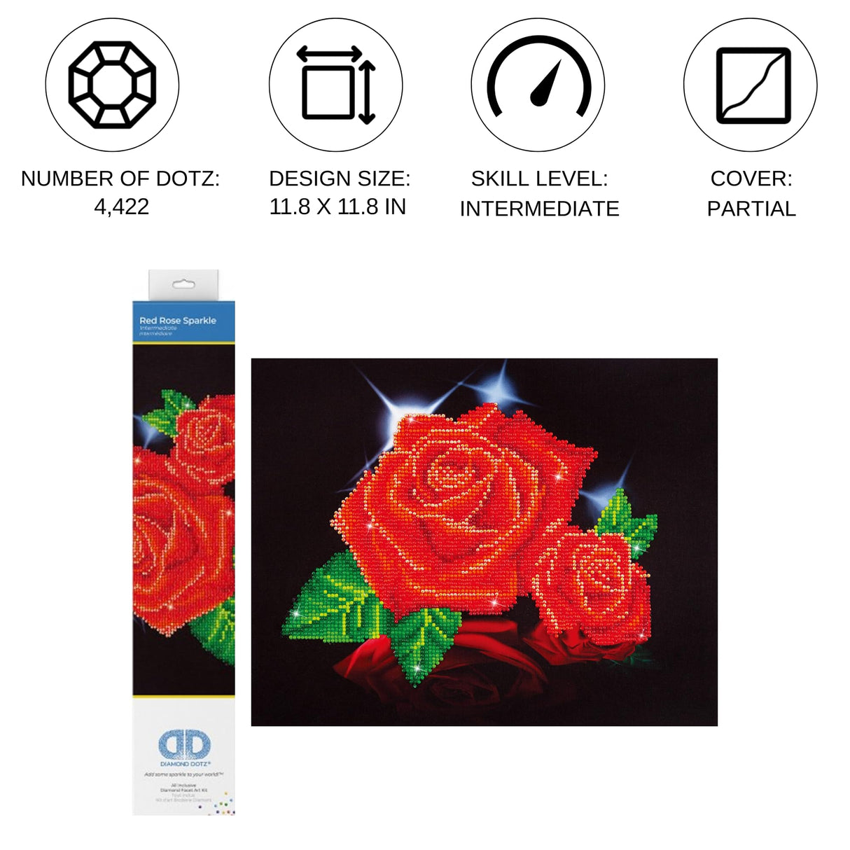 DIAMOND DOTZ ® - Red Rose Sparkle