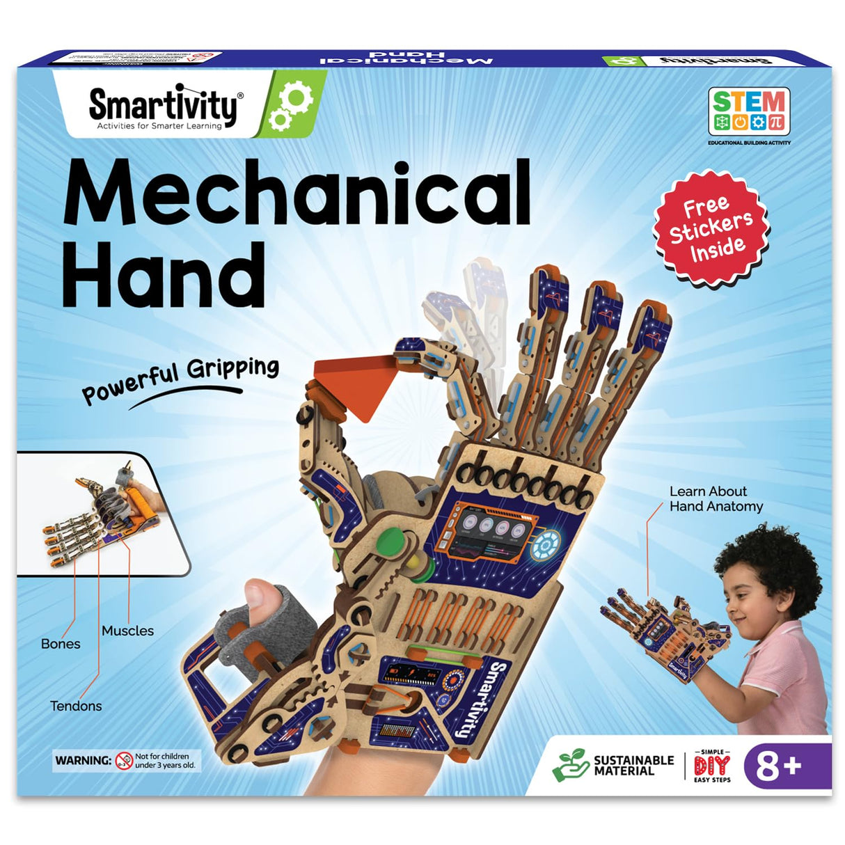 Smartivity Robotic Mechanical Hand STEM Toy for Kids 8-9-10-11-12-13-14 Years Old | 2024 Parents Choice Award Winner I Christmas, Birthday Gift for Boys & Girls | Engineering Kit for 8-14 Years Old