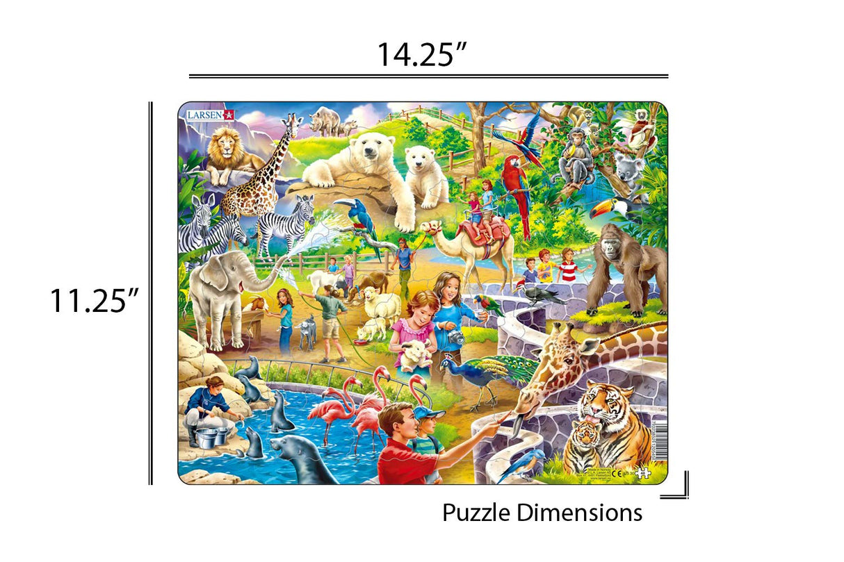 Larsen Puzzles Zoo Animals 48 Piece Children'S Jigsaw Puzzle