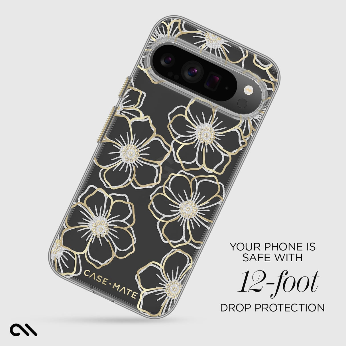Case-mate - Floral Gems Case For Google Pixel 9 Pro Xl - Gold
