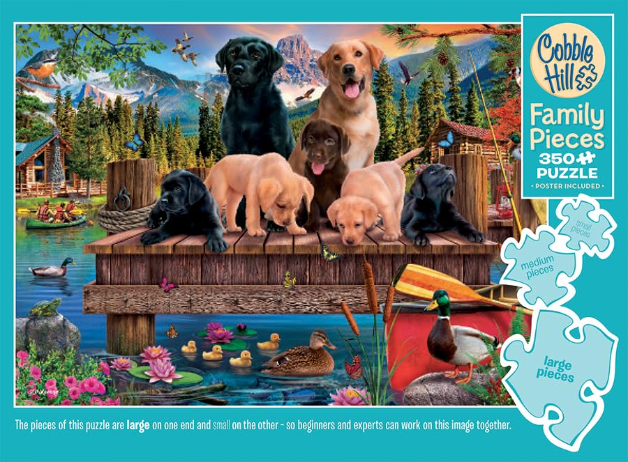 Cobble Hill - Pups and Ducks - Family Piece's 350 Puzzle