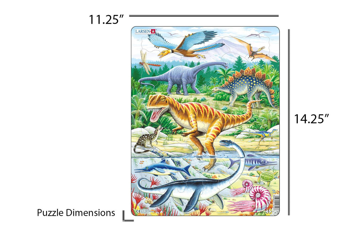 Larsen Puzzles Dinosaur 35 Piece Children'S Jigsaw Puzzle