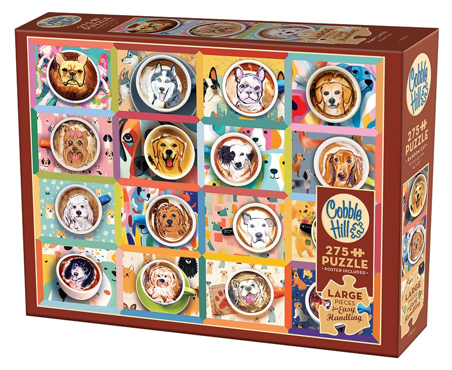Cobble Hill 275 Piece Puzzle - Puppy Lattes - Sample Poster Included