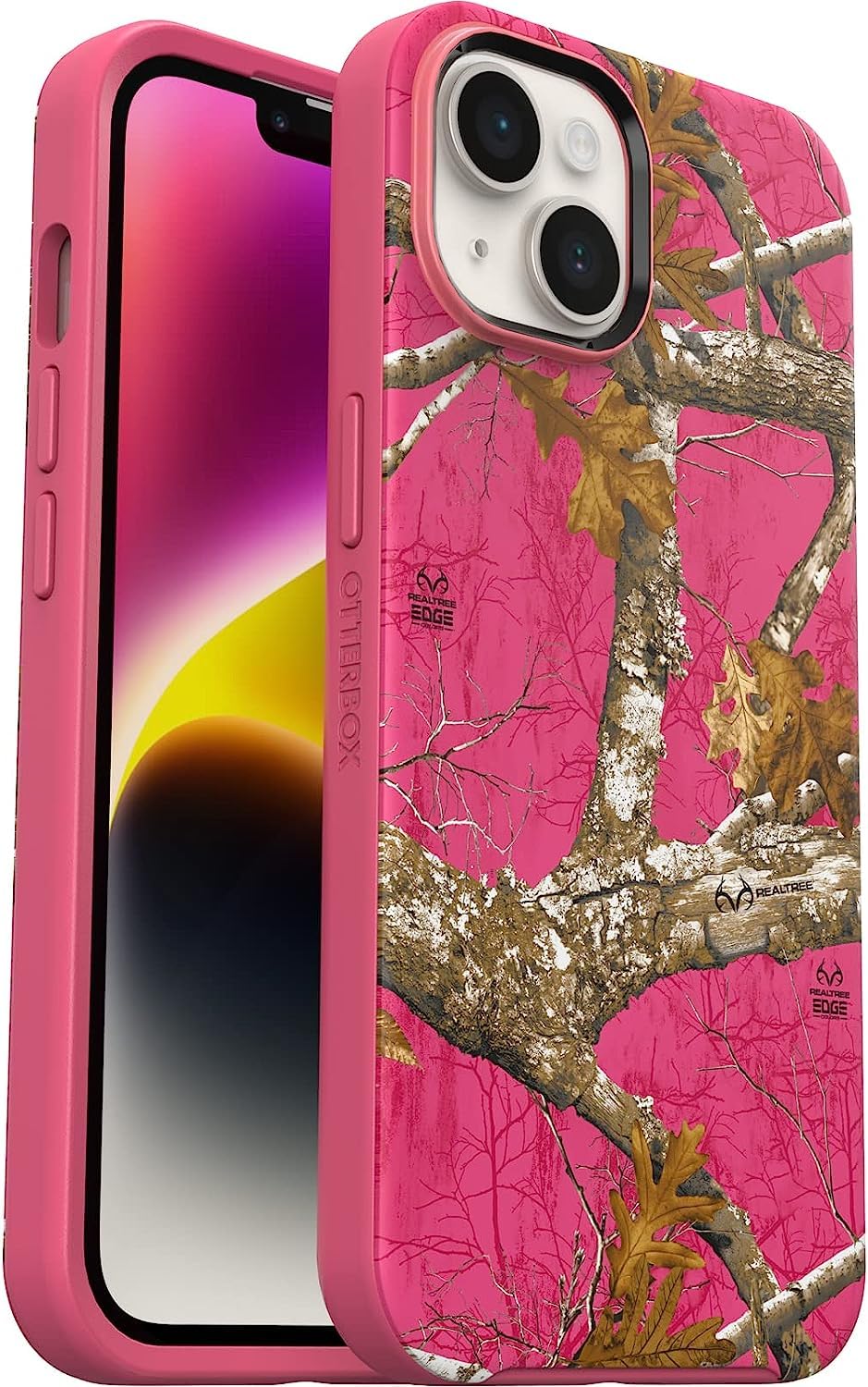 Otterbox - Symmetry Plus Graphics Case For Apple Iphone 14 / 13 - REALTREE Flamingo Pink