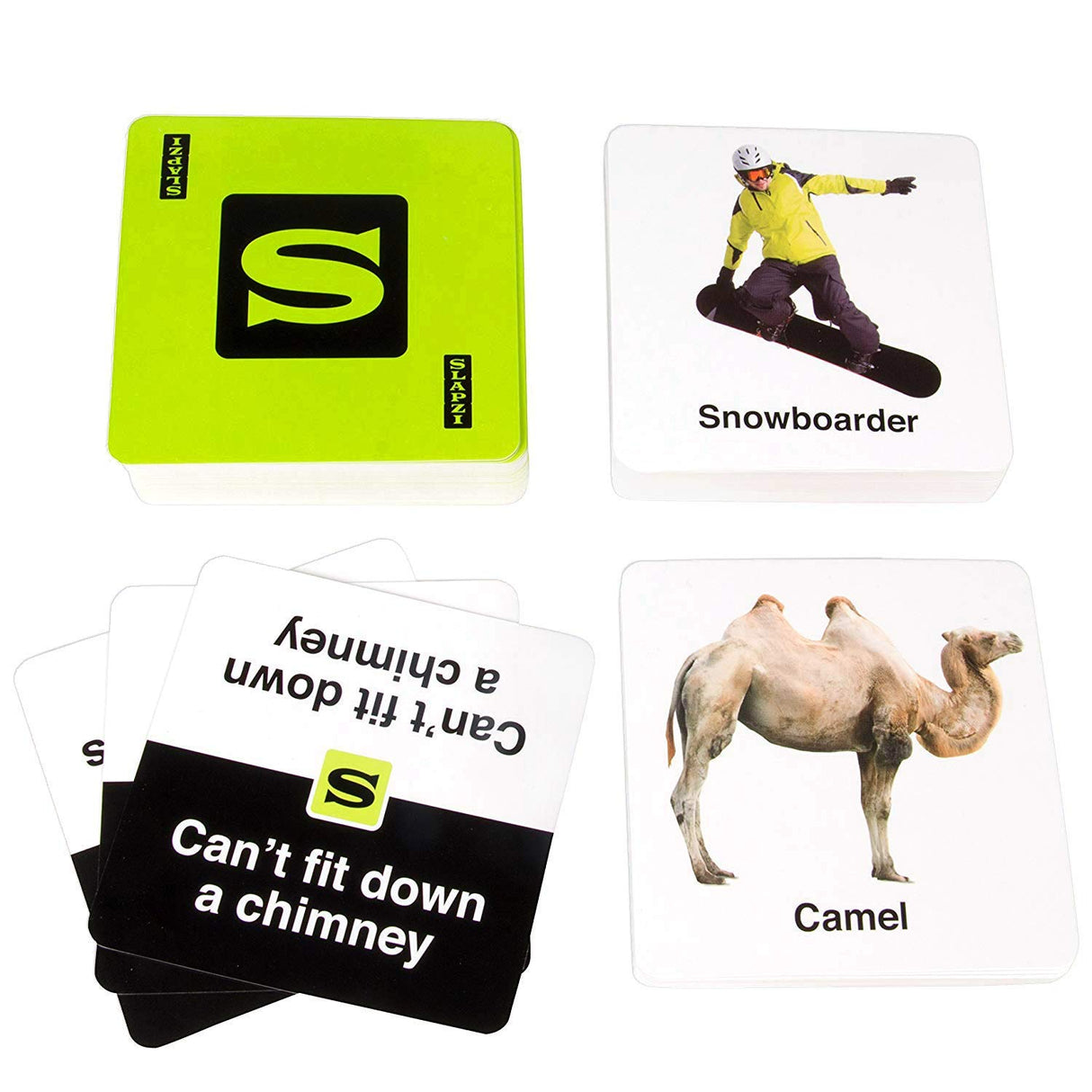 TENZI SLAPZI Full-Sized Edition - Includes 120 Picture Cards, 65 Clue Cards - The Quick Thinking and Fast Matching Card Game for All Ages - 2-8 Players