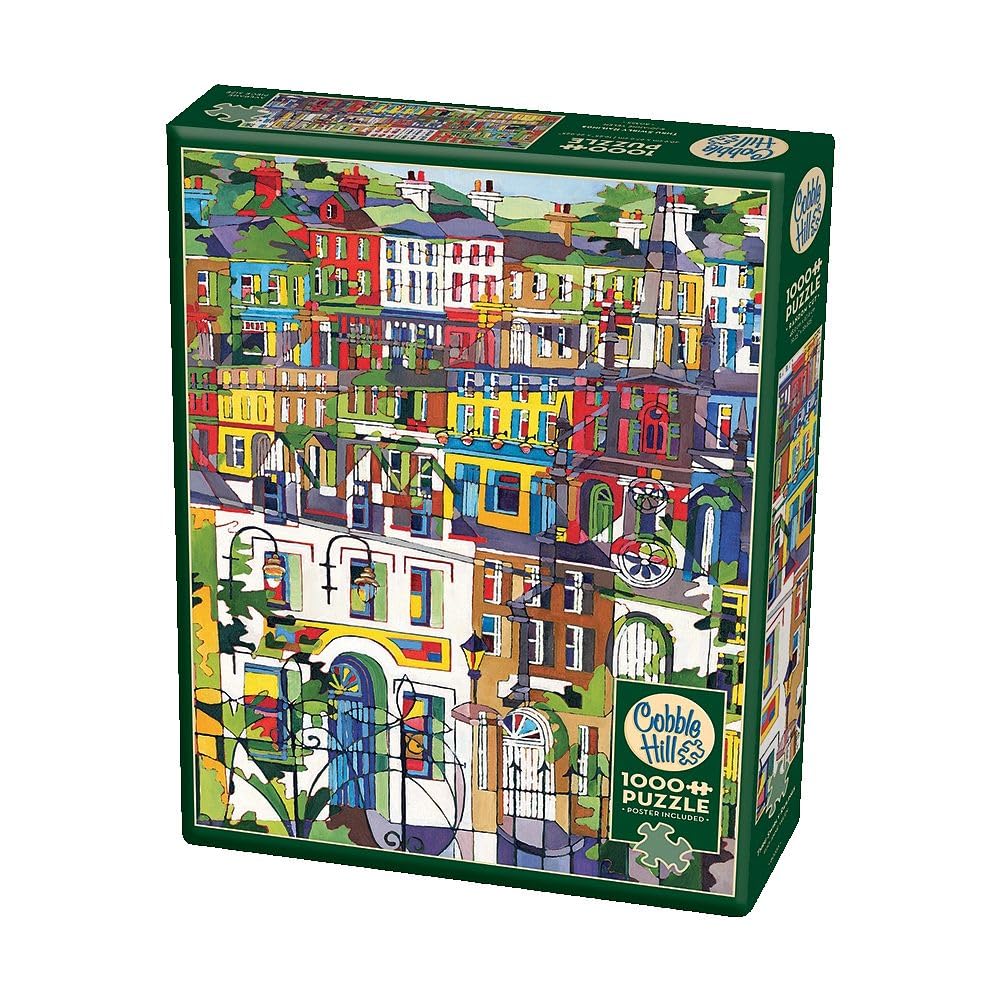 Cobble Hill 1000 Piece Puzzle - Thru Swirly Railings - Sample Poster Included