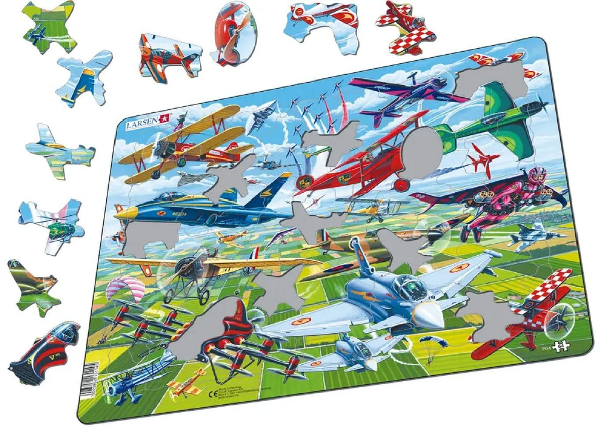Larsen Puzzles Airplane Show 64 Piece Children'S Jigsaw Puzzle
