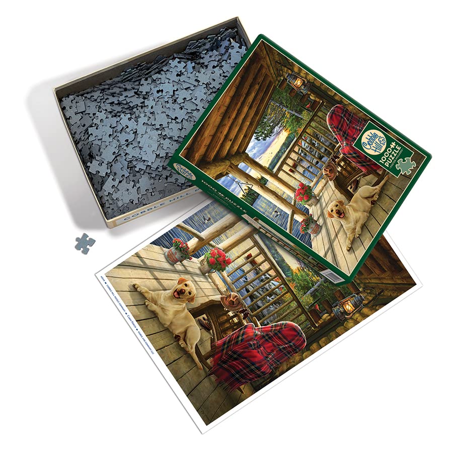 Cobble Hill 1000 Piece Puzzle - Cabin Porch - Sample Poster Included