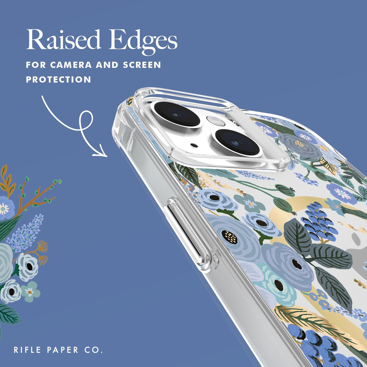 IPHONE 15 RIFLE PAPER CO. CASE WITH MAGSAFE - GARDEN PARTY BLUE