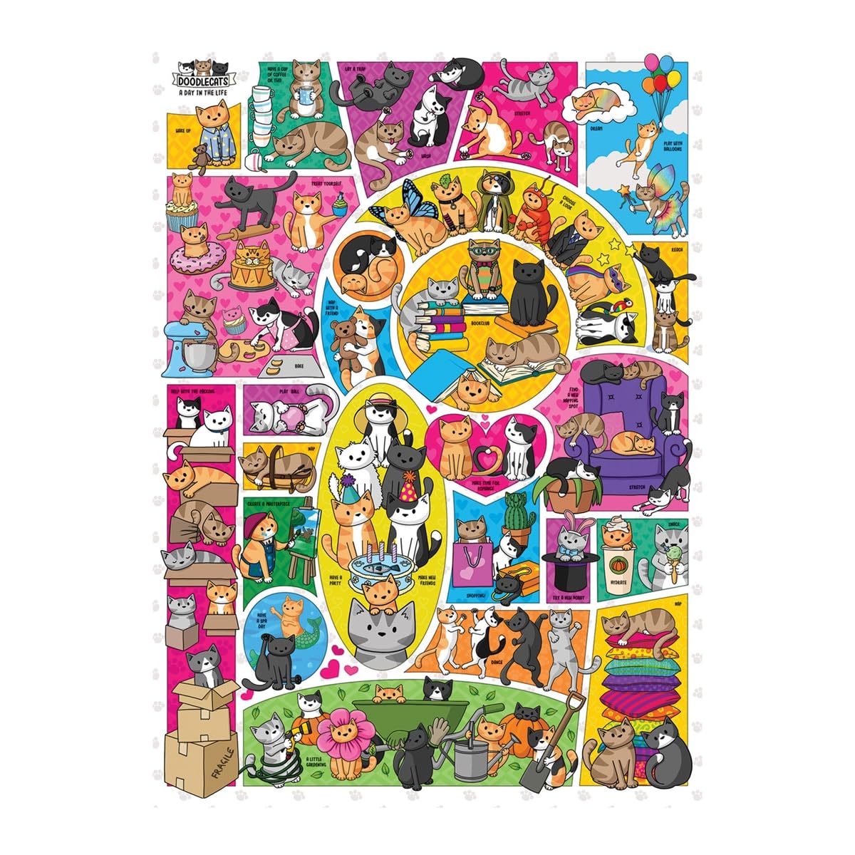 Cobble Hill 1000 Piece Puzzle - Doodlecats - Sample Poster Included