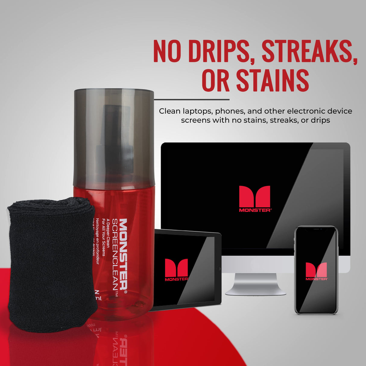 MONSTER AV SCREEN CLEAN 6.7 OZ (200ML) WITH MICROFIBER CLOTH