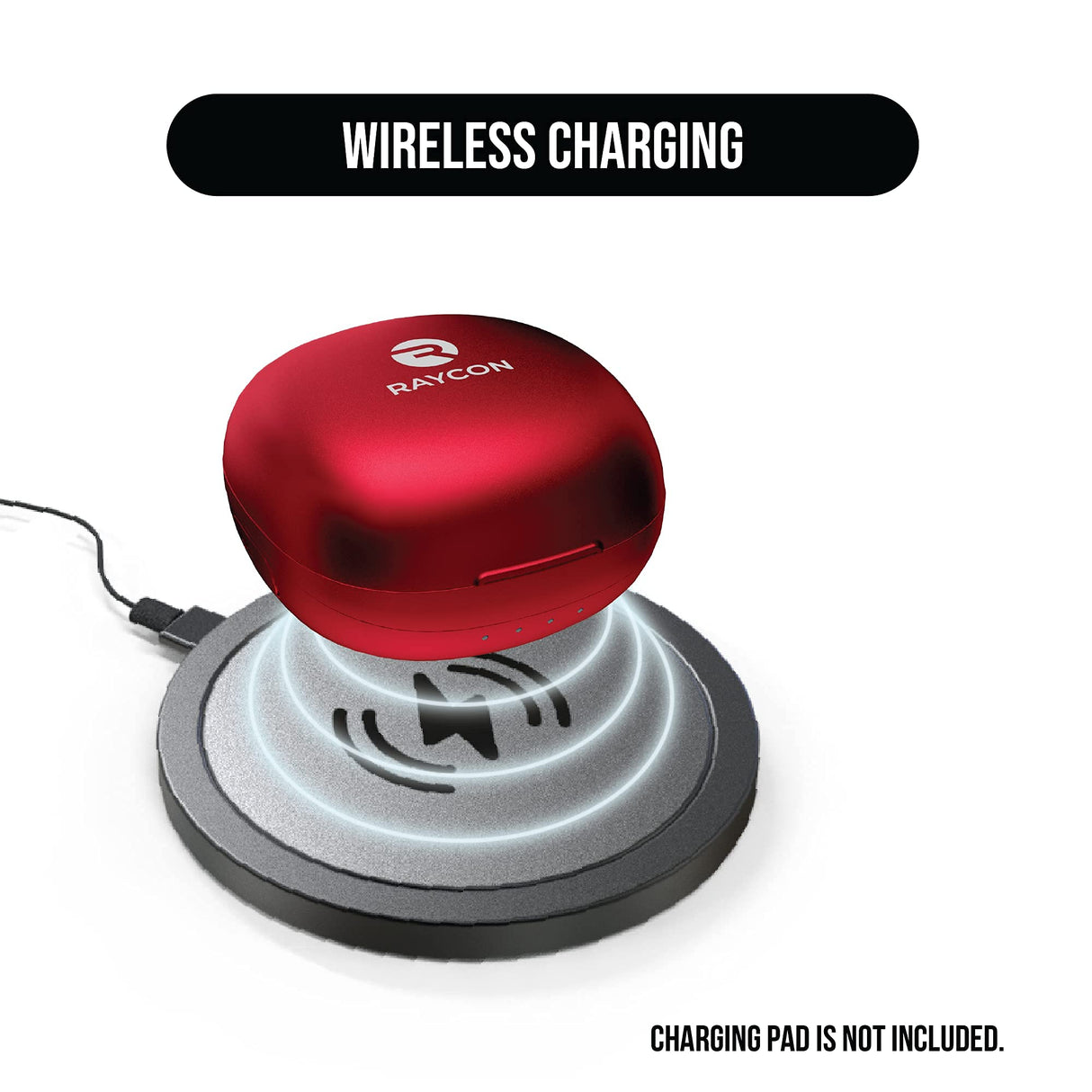 Raycon Fitness Bluetooth True Wireless Earbuds with Built in Mic 54 Hours of Battery IPX7 Waterproof and Charging Case with Talk, Text, and Play Bluetooth 5.2 Portable Sport (Flare Red)