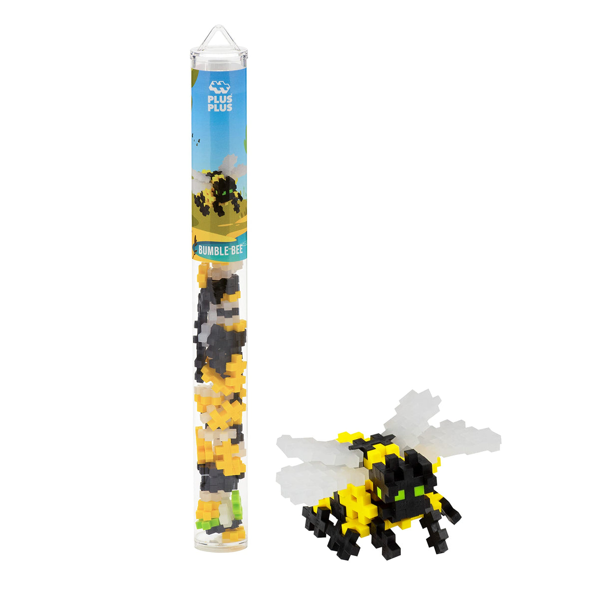 PLUS PLUS 3D Bug Building Block Set, Insect Stem Toys for Kids, 70 Interlocking Pieces - Bumble Bee Mini Maker Tube Kit