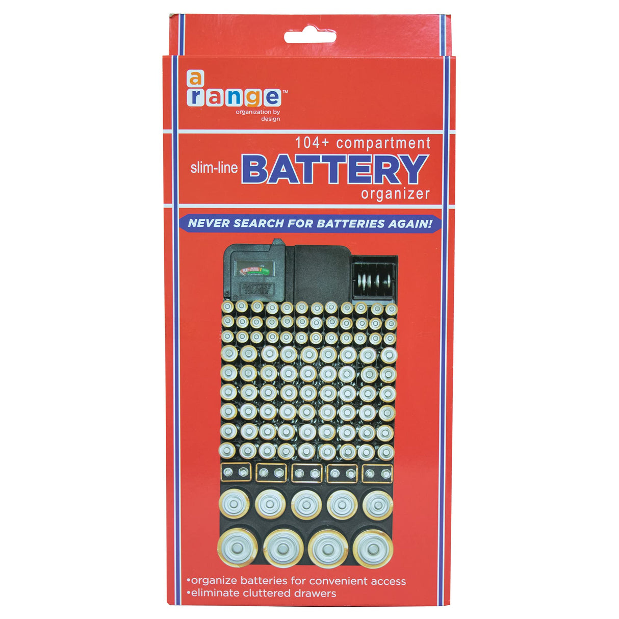 Battery Organizer Storage Case by Range Kleen Holds 82 Batteries Various Sizes Removable Battery Tester