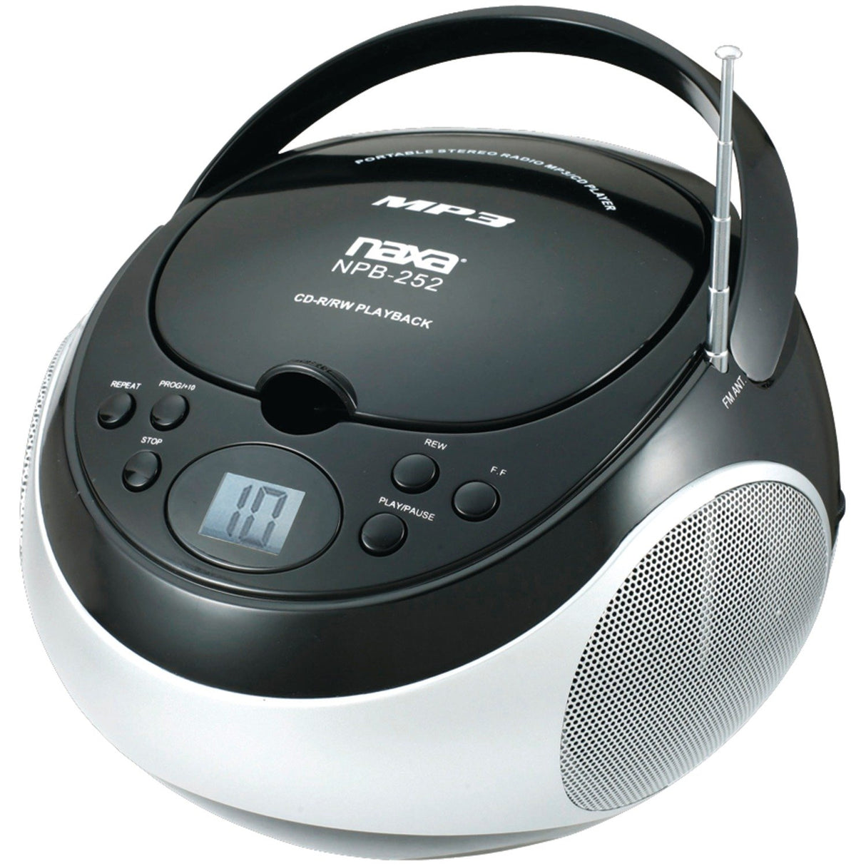 Naxa Electronics NPB-252 BK Portable MP3/CD Player with AM/FM Stereo Radio (Black)
