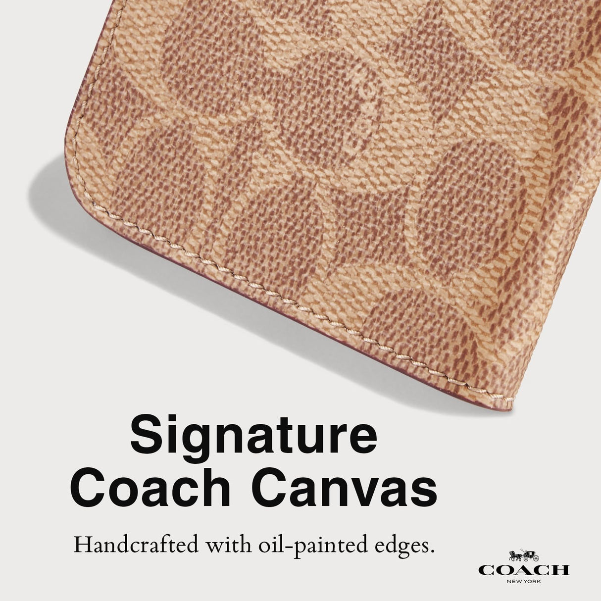 Coach Signature Canvas Wallet Folio iPhone 16 Pro Max Case - Designer Phone Case - Signature Tan