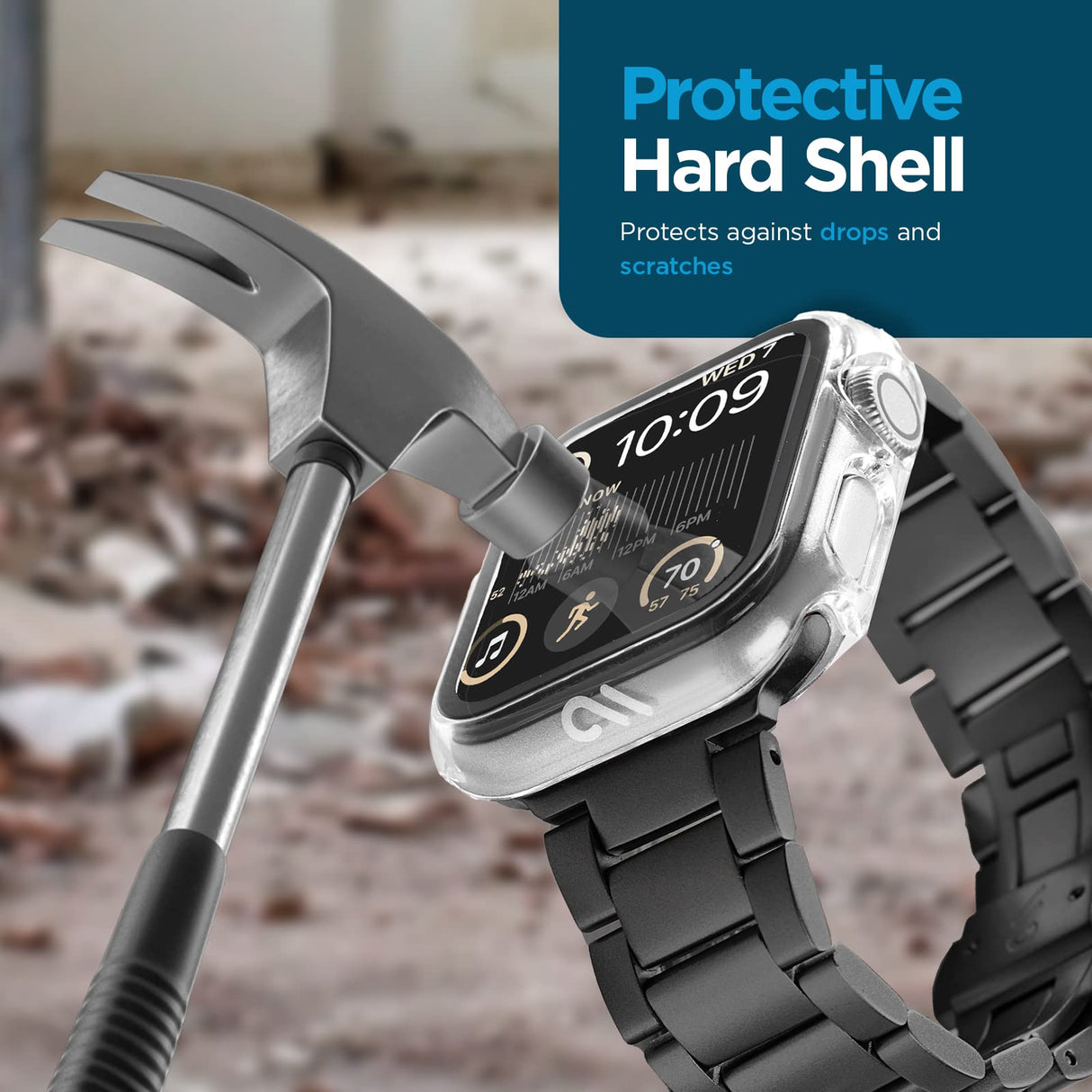 Case-mate - Tough Case With Integrated Glass Screen Protector For Apple Watch 41mm - Clear